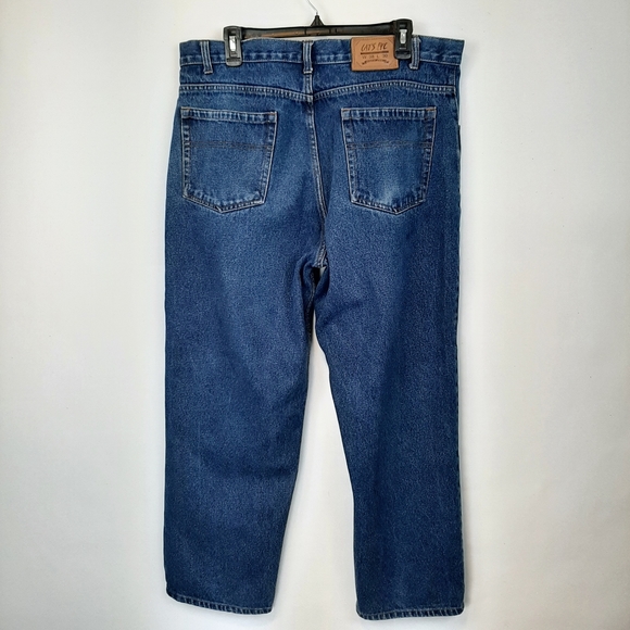 Cat's Eye Mens Straight Leg Denim Jeans Dark Wash Size Classic High Rise 38x30 - Picture 9 of 15